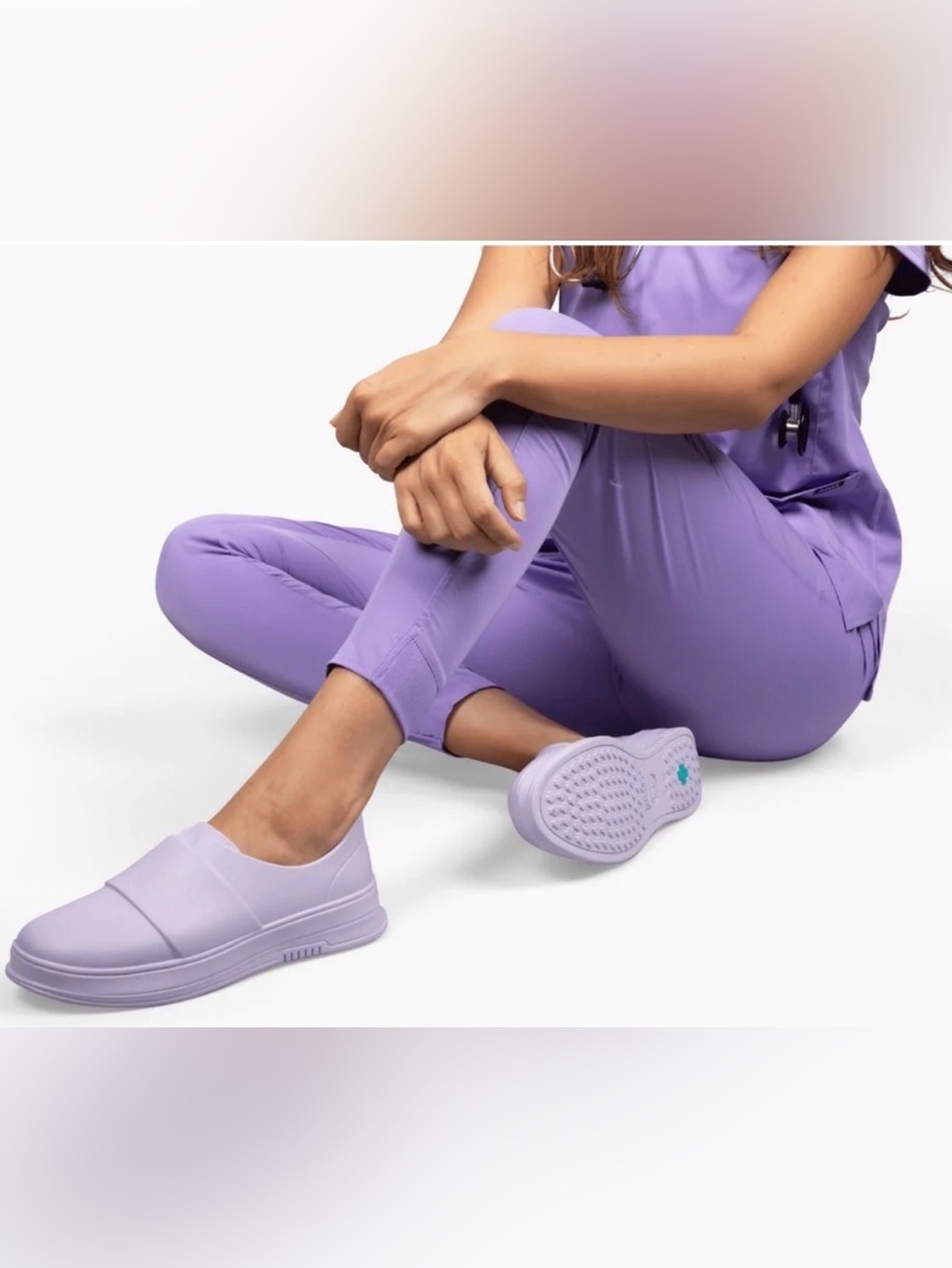 ⁠Gales Stand+ Front Line Slip On Clogs Lavender Nursing Work Shoe Womens 9 Men 7